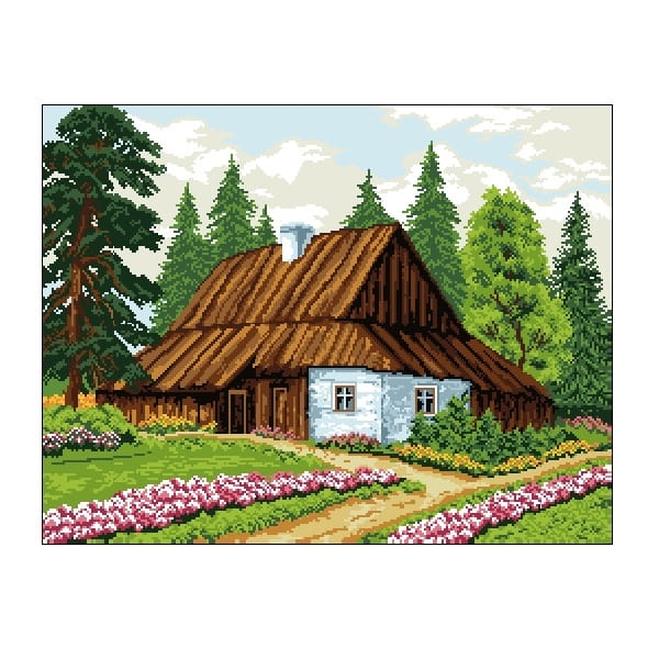 9002 Kanwa do haftu - L. Stochla - Domek na wsi.jpg
