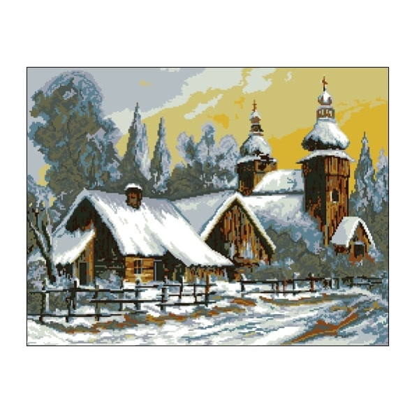 Wzór liczony 9004 Wioska zimą - Leszek Stochla