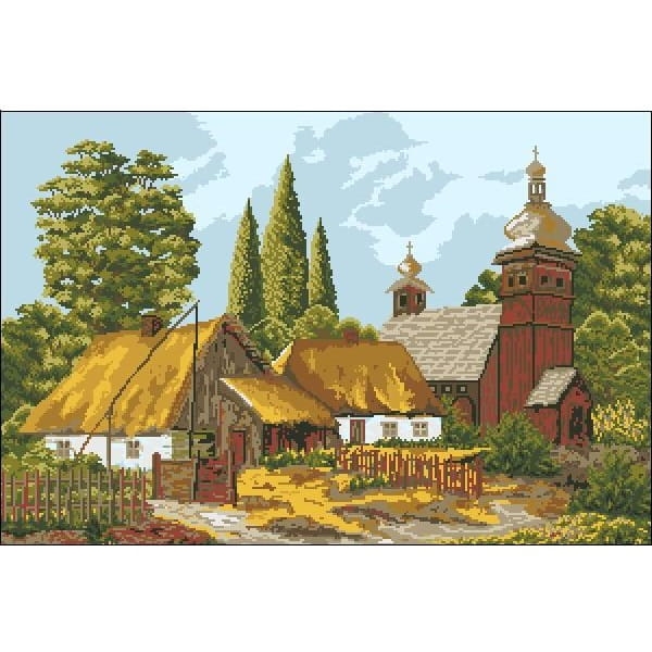 9203 Kanwa do haftu - Leszek Stochla - Chaty jesienią.jpg