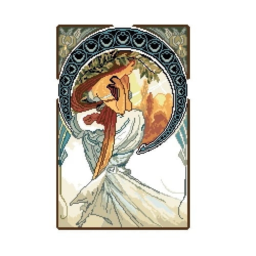 6803 Kanwa do haftu - Alfons Mucha - Sztuki piękne Poezja 1898 r..jpg