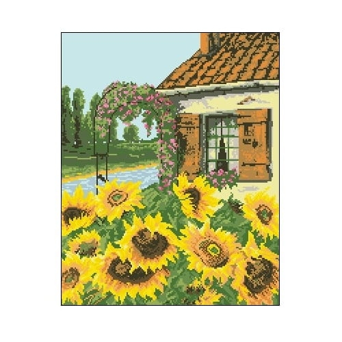6052 Kanwa do haftu - Pejzaż ze słonecznikami.jpg