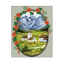 Kanwa 6085 Górski pejzaż w owalnej ramce