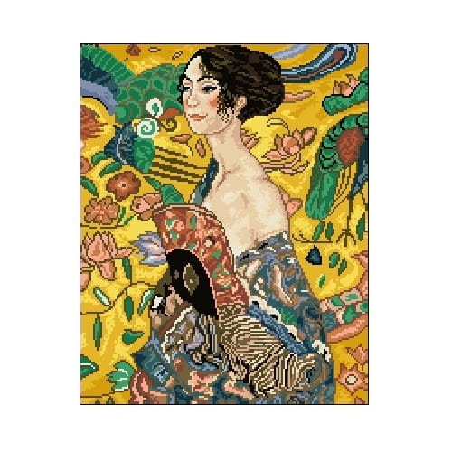 Wzór liczony 6093 Dama z wachlarzem - Gustav Klimt 