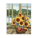 Wzór liczony 6097 Słoneczniki na oknie