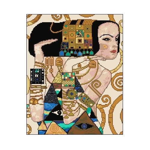 Wzór liczony 6116 Oczekiwanie (frag.) - Gustav Klimt 