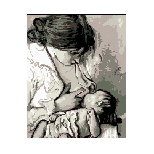 Kanwa 6120 Macierzyństwo - Portret Zofii Boy-Żeleńskiej z synem Stasiem - Stanisław Wyspiański 