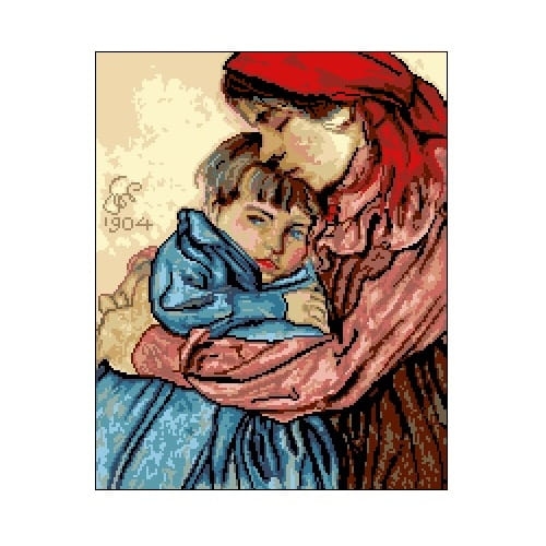 Wzór liczony 6121 Macierzyństwo - Portret żony artysty z synem - Stanisław Wyspiański 
