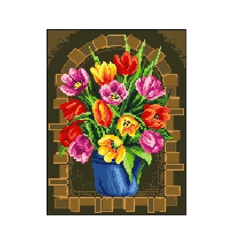 Kanwa 3069 Bukiet tulipanów w wazonie