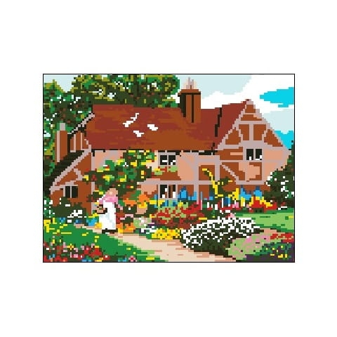 1010 Kanwa do haftu - Domek w ogrodzie.jpg