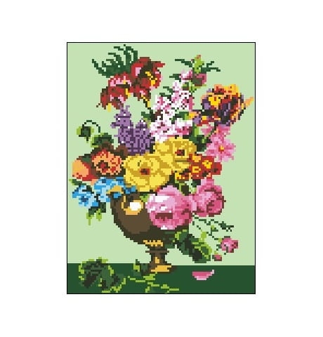 Wzór liczony 1016 Amfora z kwiatami