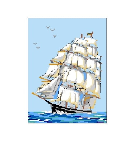 1017 Kanwa do haftu -  żaglowiec.jpg