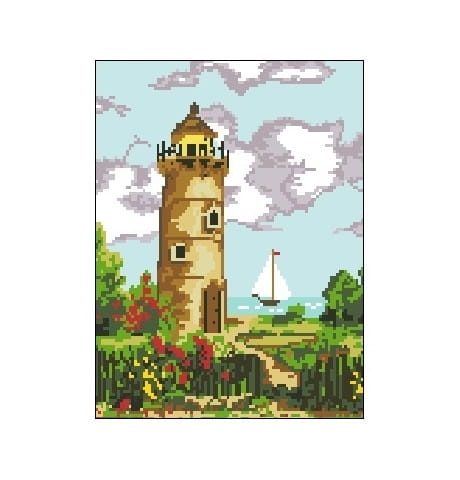 1018 Kanwa do haftu -  Latarnia morska.jpg