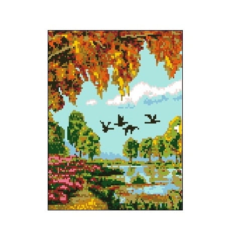 1042 Kanwa do haftu - Lecą żurawie.jpg