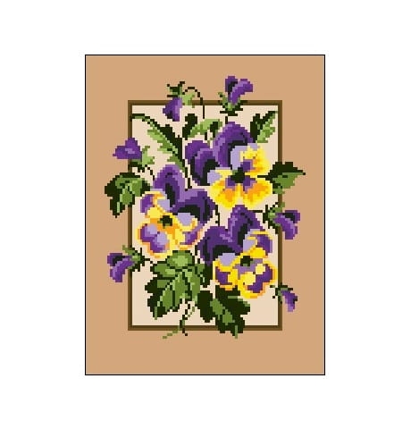 Wzór liczony 1051 Bratki na ramce