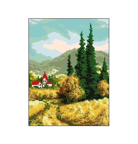 Kanwa 1065 Pejzaż z górami