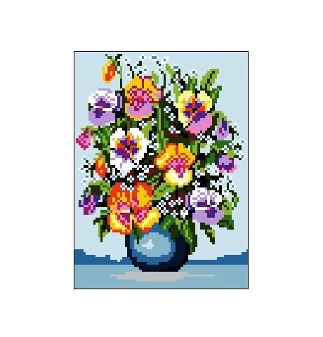 Kanwa 703 Bratki w wazonie