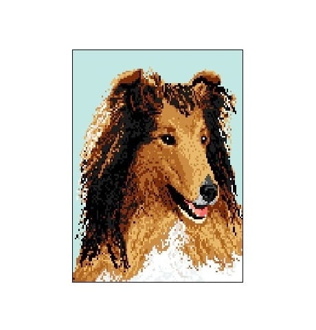 733 Kanwa do haftu - Pies colie.jpg