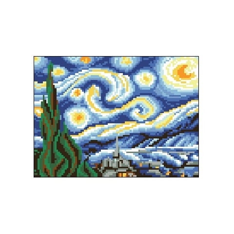 Wzór liczony 758 Gwiaździsta noc - Vincent Van Gogh 