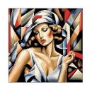 Wzór liczony 6918 Kobieta w kapeluszu 2