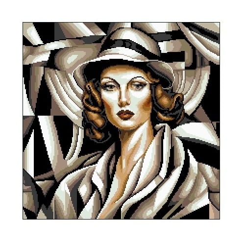 Wzór w PDF 6917 Kobieta w kapeluszu 1 