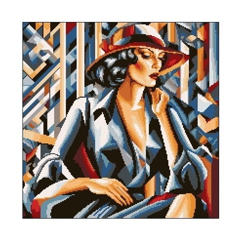 Wzór w PDF 6919 Kobieta w kapeluszu 3