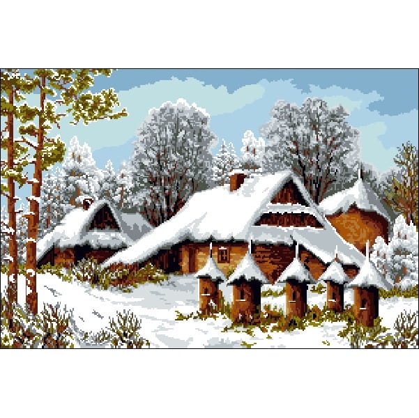 9213 Kanwa do haftu - Leszek Stochla - Ule zimą.jpg