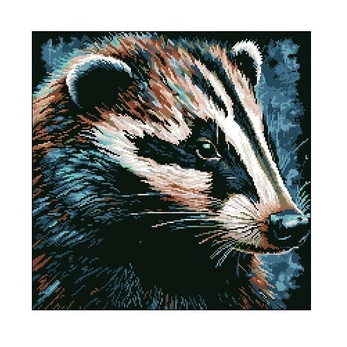 6934  Kanwa do haftu - Fantazyjny borsuk.jpg