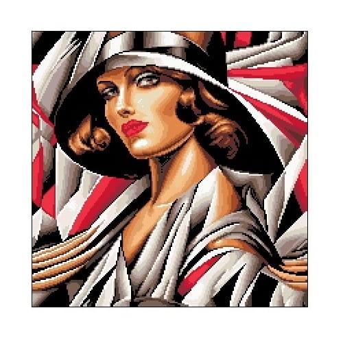 Wzór w PDF 6920 Kobieta w kapeluszu 4