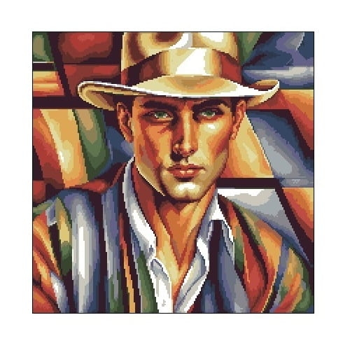 Wzór w PDF 6923 Mężczyzna w kapeluszu 3