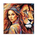 Wzór w PDF 6927 Kobieta i lew