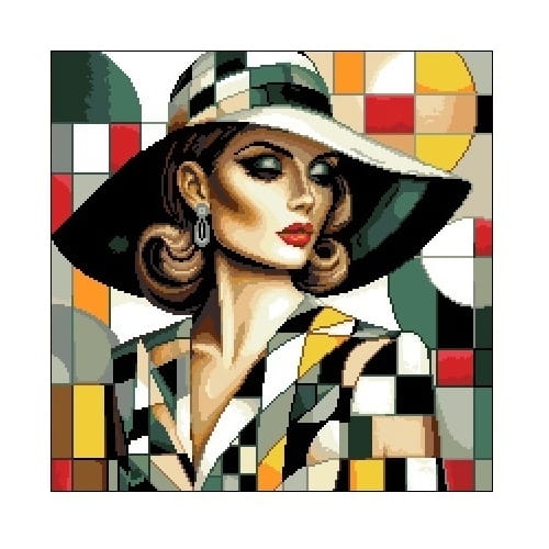 6962 Kanwa do haftu - Kobieta w kapeluszu.jpg