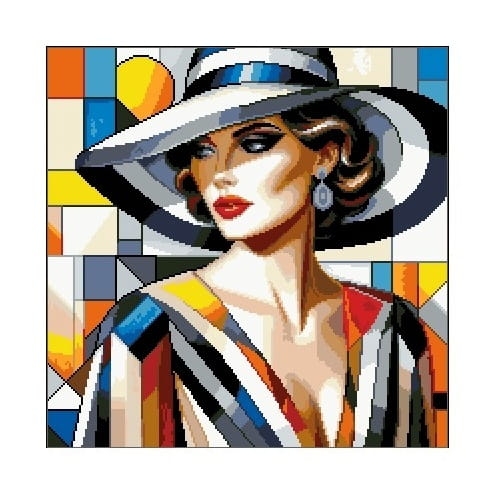 6963 Kanwa do haftu - Kobieta w kapeluszu.jpg