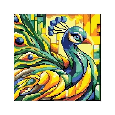 Wzór w PDF 2004 Kolorowy paw 1