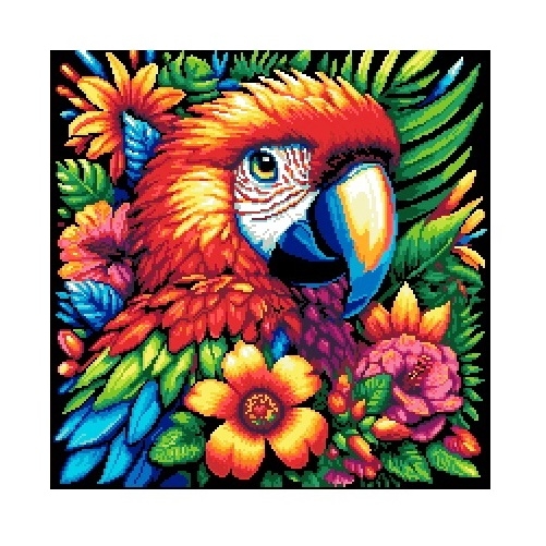 Wzór w PDF 6973 Papuga ara