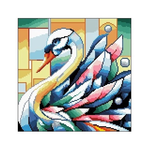 Wzór liczony 2007 Kolorow łabędź 2