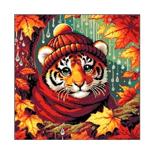 6958 Kanwa do haftu - Jesienny tygrys.jpg