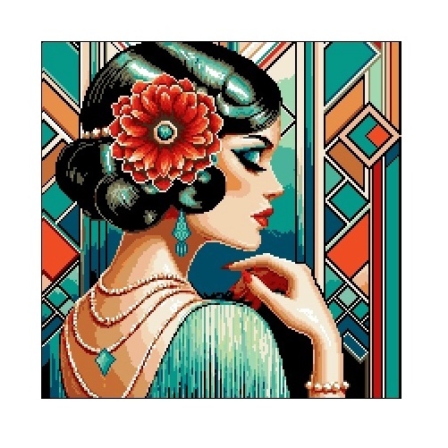 Wzór liczony 6981 Kobieta w stylu art déco 1