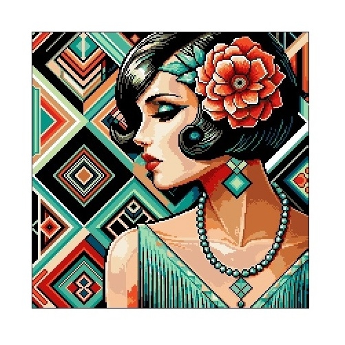 Wzór liczony 6982 Kobieta w stylu art déco 2